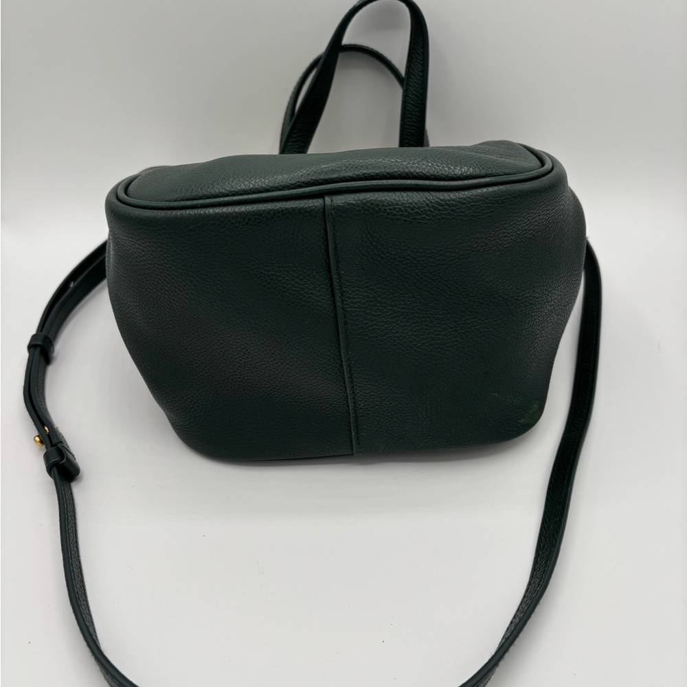 Ralph Lauren Dark Green ID small leather tote/crossbody Bag with Gold Accents - Picture 3 of 8